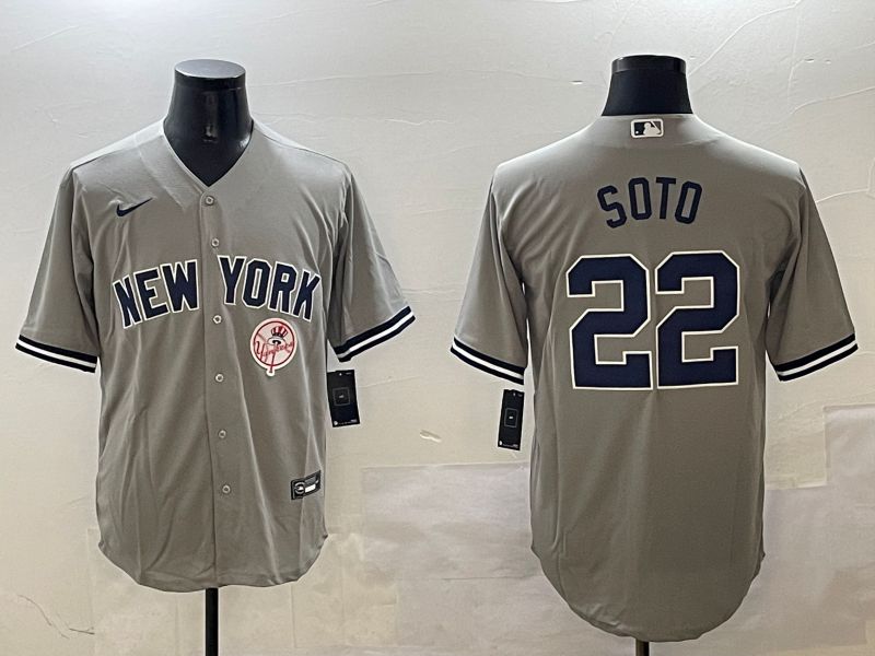 Men New York Yankees #22 Soto Grey Game 2025 Nike MLB Jersey style 6->new york yankees->MLB Jersey